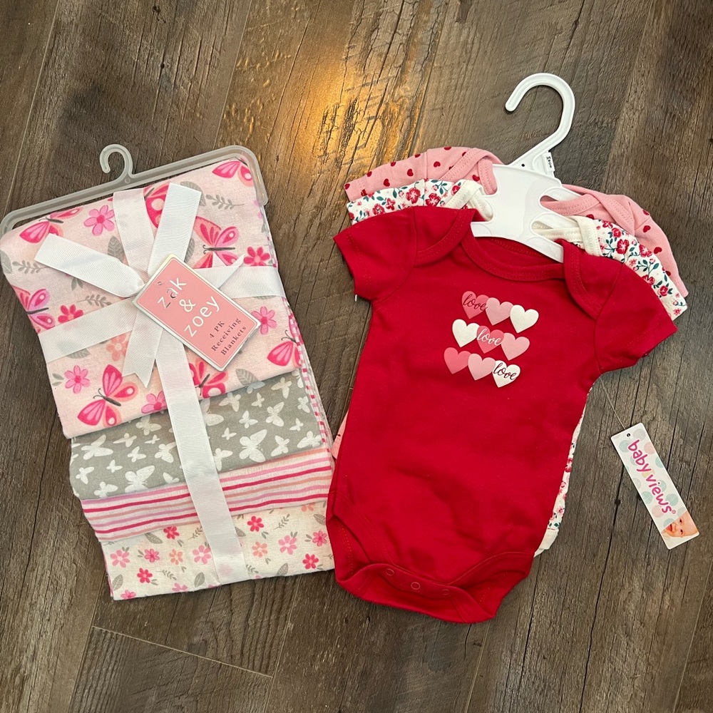Cutest onesies & receiving blankets ♥️